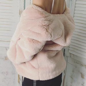 Faux Fur Pastel Pink Coat